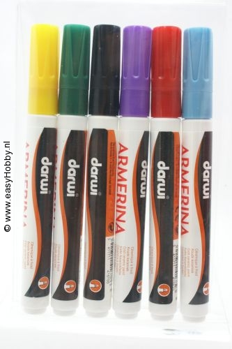 Porselein verfstift assorti 6 kleuren Porselein verfstift assorti 6 kleuren