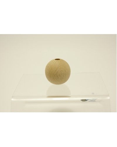 Houten Bal met gat,  30 mm /   per stuk