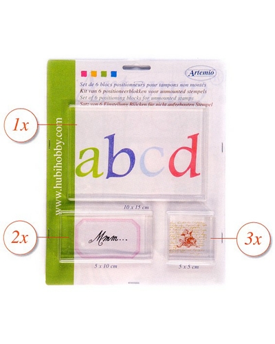 Set van 6 acryl blokken voor Clear Stamp