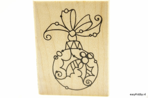 Stempel Kerstbal met strik Stempel Kerstbal met strik