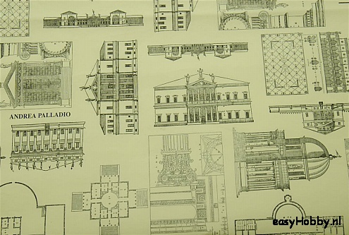 Italiaans boekbinderspapier Oude gebouwen Italiaans boekbinderspapier Oude gebouwen