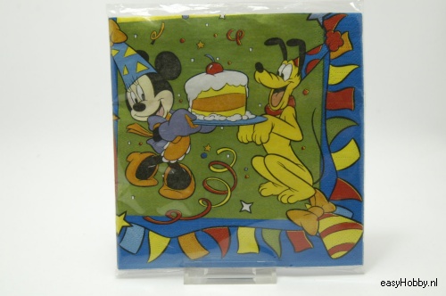 4 Servetten, Mickey mouse en Pluto verjaardag (191)