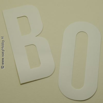 Plakletter Nobel 90mm, wit, letter S