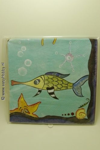 4 Servetten, Zeedieren, vissen (309) 4 Servetten, Zeedieren, vissen (309)