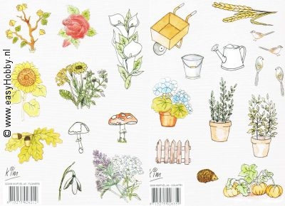 Knipvel voordeelverpakking, Bloemen, tuin ( 2 x 3 vellen) Knipvel voordeelverpakking, Bloemen, tuin ( 2 x 3 vellen)
