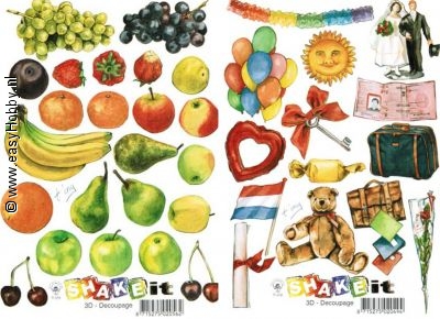 Knipvel voordeelverpakking, Fruit, feest (2 x 3 vellen) Knipvel voordeelverpakking, Fruit, feest (2 x 3 vellen)
