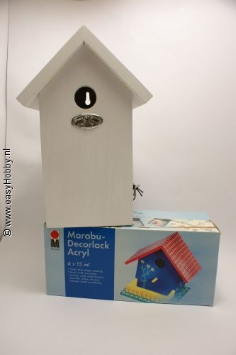 Vogelhuis wit, compleet verfpakket Vogelhuis wit, compleet verfpakket